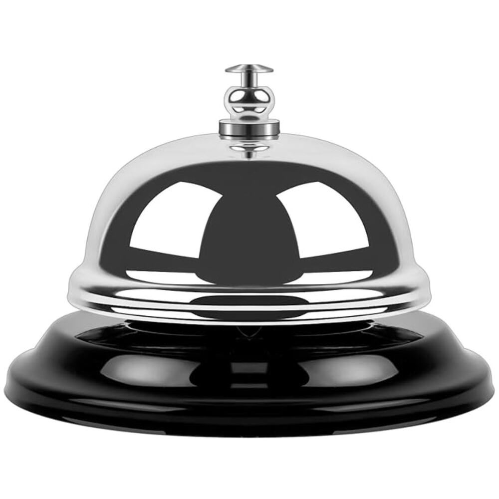 Bell for Desk – Loud & Clear Call Bell with Matte Anti-Rust Steel, Silver